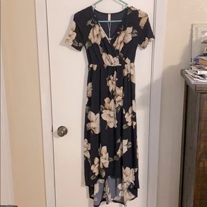 Navy/floral maternity/nursing dress